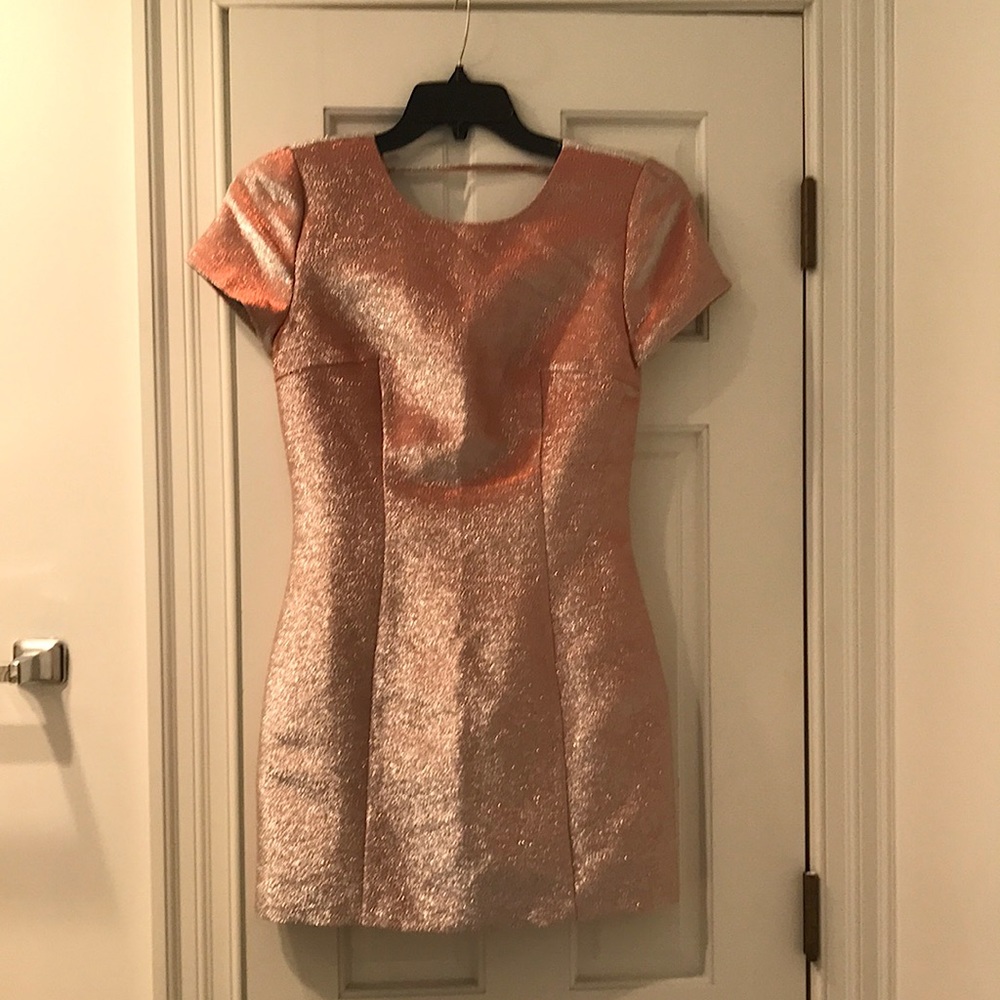 Express Sparkly Champagne Pink Mini Dress, size 6